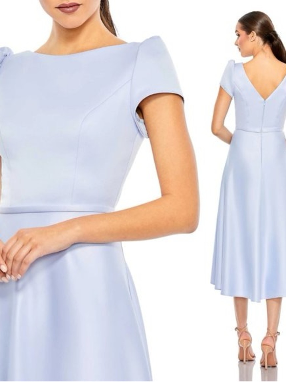 NWT Mac Duggal Women's leena
Short Sleeve A Line Crepe...